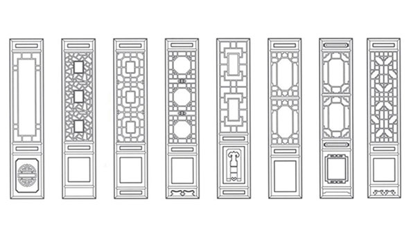 丹东喜迎门中式花格CAD设计图样式大全